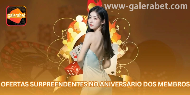 Campanha de aniversário exibida no calendário promocional da galerabet